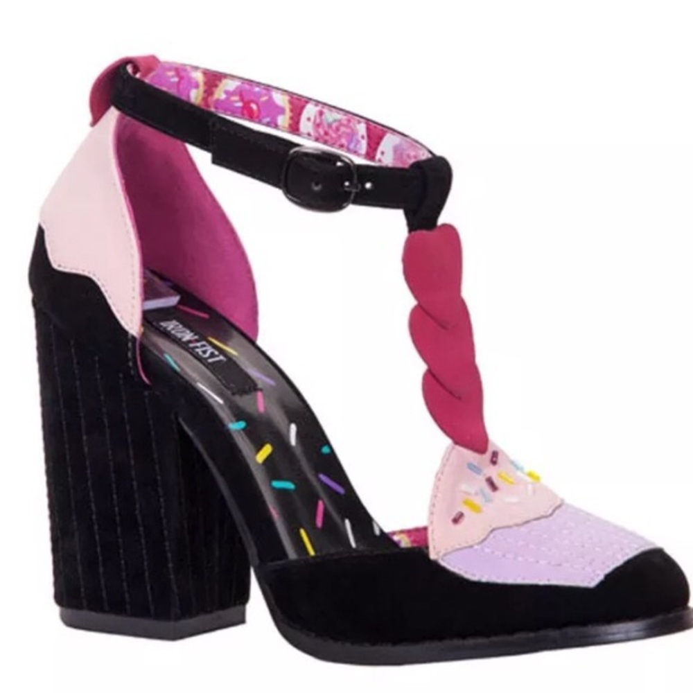 ❤️Iron Fist Black and Pink Cupcake Heels❤️